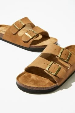 Double Buckle Sandal KHAKI 16 Double Buckle Sandal KHAKI -Mens Clothing Store 363765 02 1