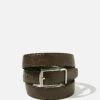 Twist Buckle Belt BLACK/BROWN/BRUSHED SILVER