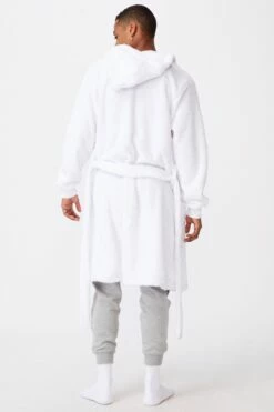Mens Plush Gown WHITE 11 Mens Plush Gown WHITE -Mens Clothing Store 363818 04 4