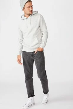 Essential Fleece Pullover LIGHT GREY MARLE -Mens Clothing Store 363820 06 1