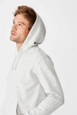 Essential Fleece Pullover LIGHT GREY MARLE -Mens Clothing Store 363820 06 4