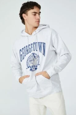 Premium Collab Fleece Pullover LCN GEO ATH MARLE/GEORGETOWN -Mens Clothing Store 363837 56 2 1