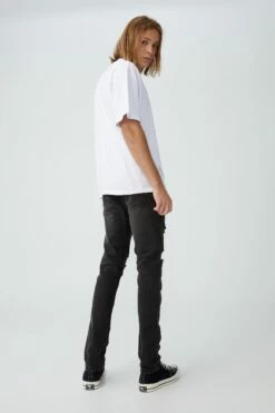 Slim Fit Jean RAVEN BLACK RIPS -Mens Clothing Store 390548 314 3