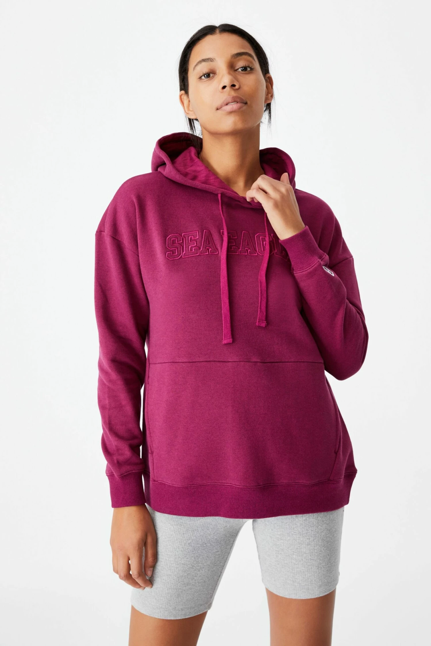 Nrl Womens Embroidered Pocket Hoodie BULLDOGS 4 Nrl Womens Embroidered Pocket Hoodie BULLDOGS - Image 4