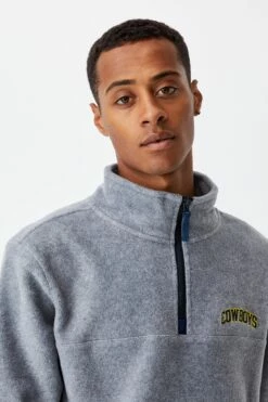 Nrl Mens Textured 1/4 Zip Jumper COWBOYS -Mens Clothing Store 9630247 03 1