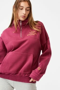 Nrl Womens Fleece 1/4 Zip Jumper BRONCOS -Mens Clothing Store 9630249 01 3