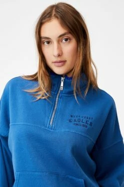 Afl Womens Fleece 1/4 Zip Jumper WEST COAST -Mens Clothing Store 9630250 17 3