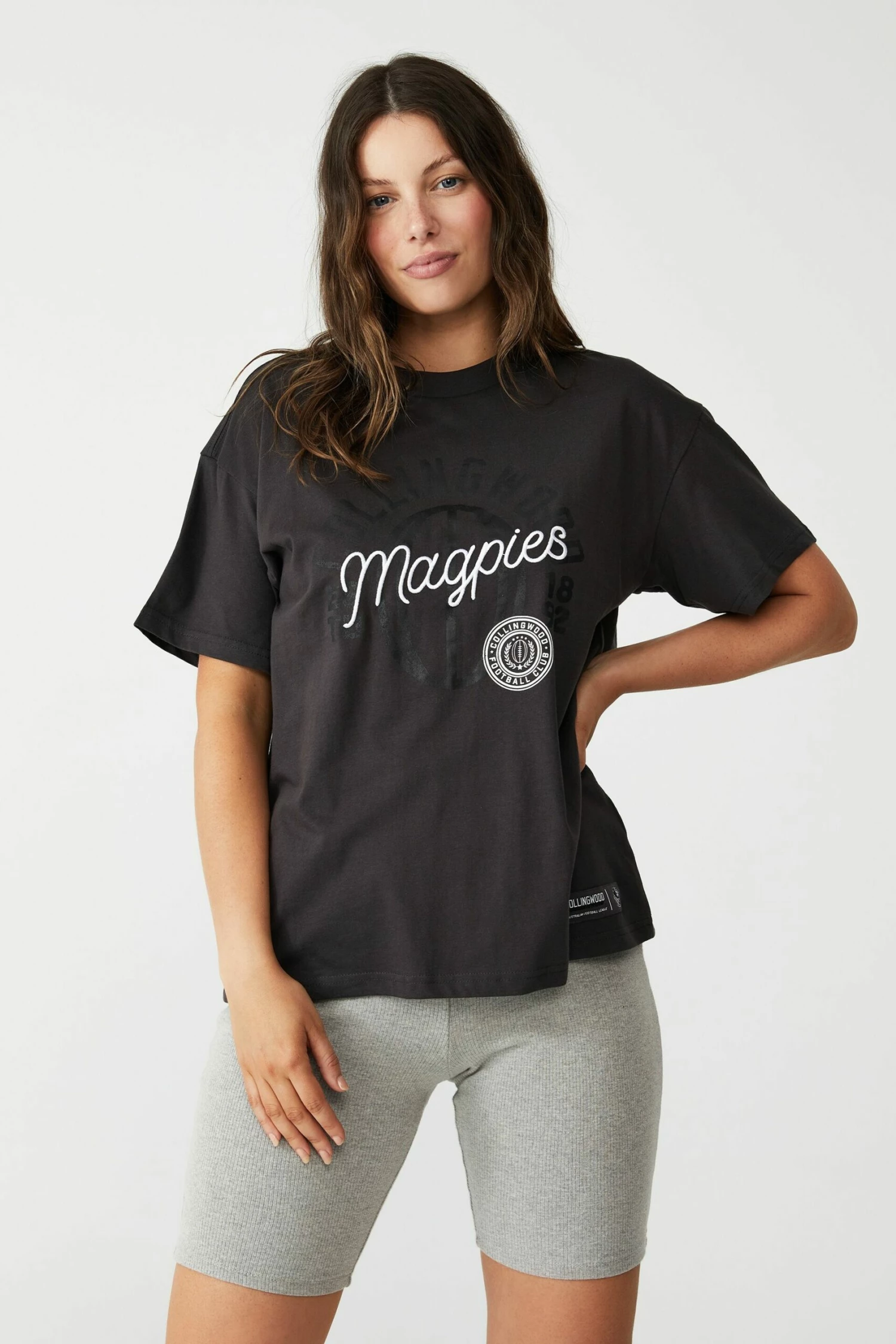 Afl Womens Embroidered Script Tee COLLINGWOOD 14 Afl Womens Embroidered Script Tee COLLINGWOOD - Image 14