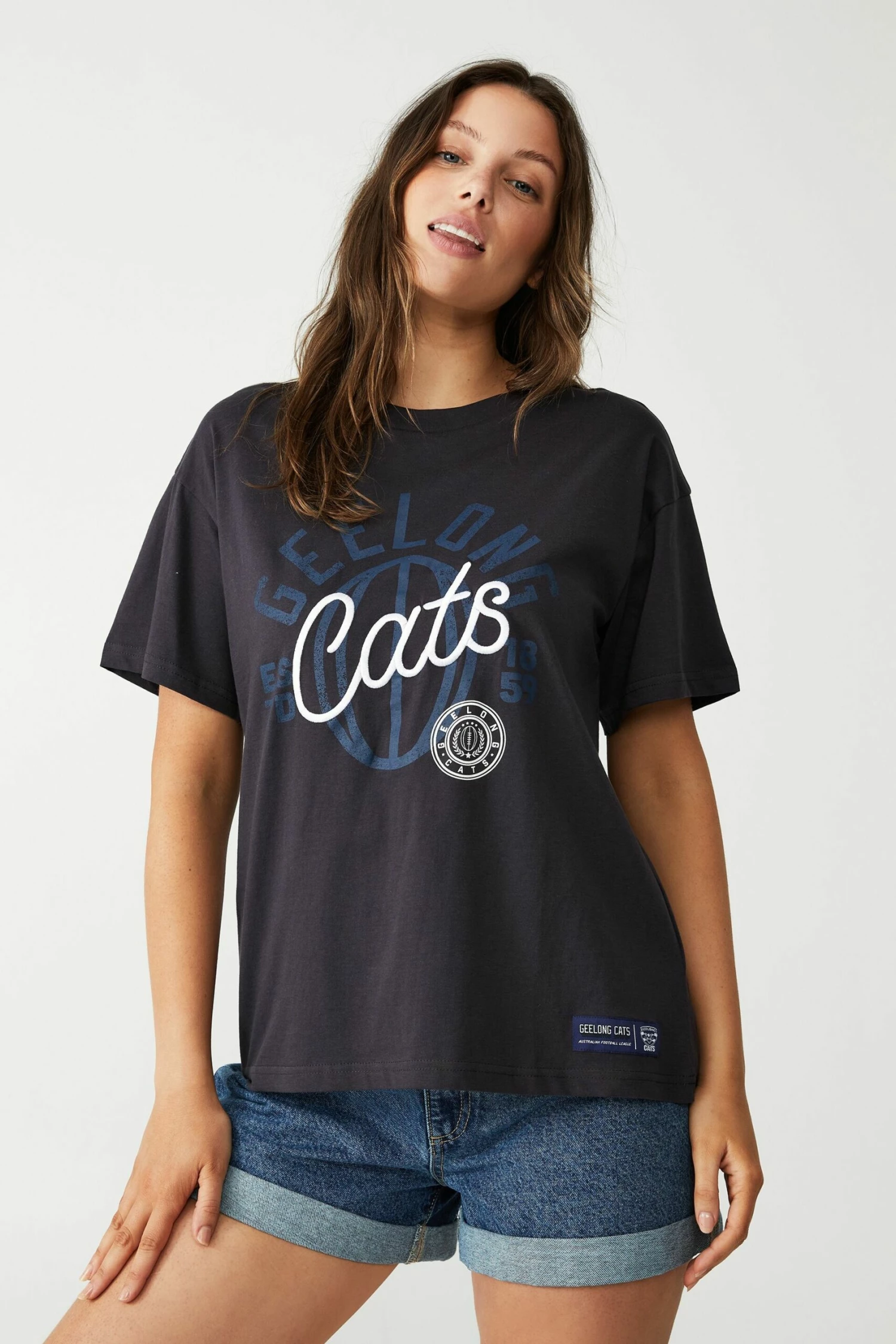 Afl Womens Embroidered Script Tee COLLINGWOOD 12 Afl Womens Embroidered Script Tee COLLINGWOOD - Image 12