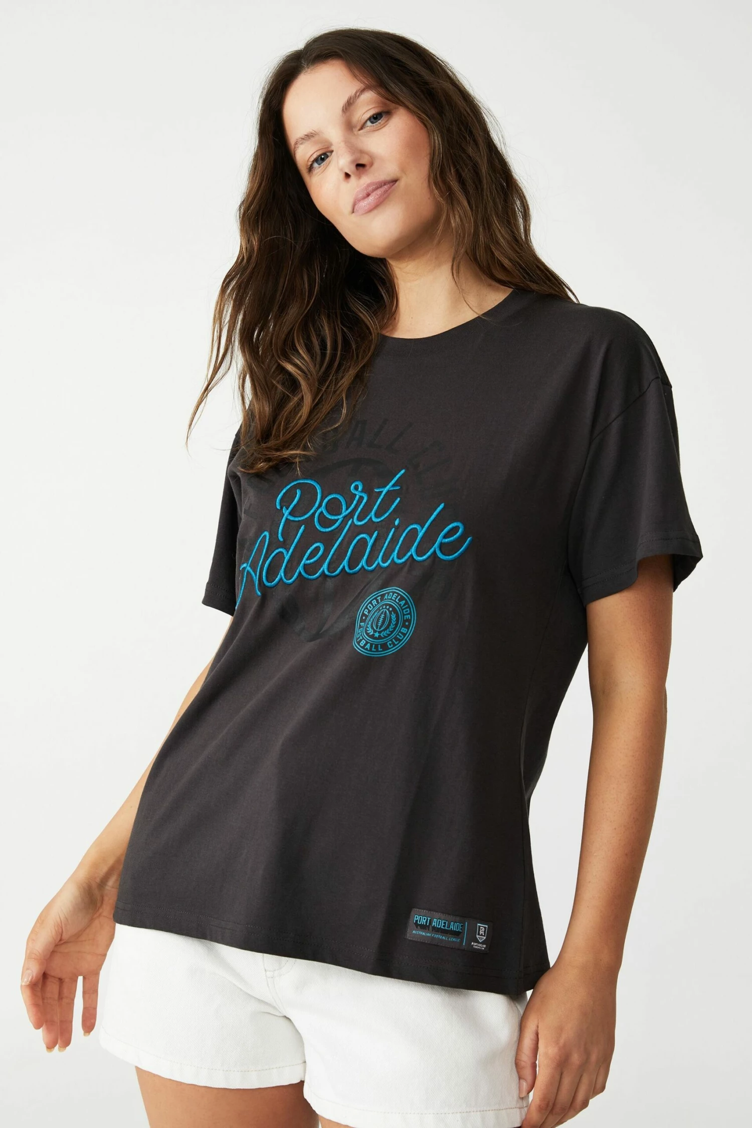 Afl Womens Embroidered Script Tee COLLINGWOOD 6 Afl Womens Embroidered Script Tee COLLINGWOOD - Image 6