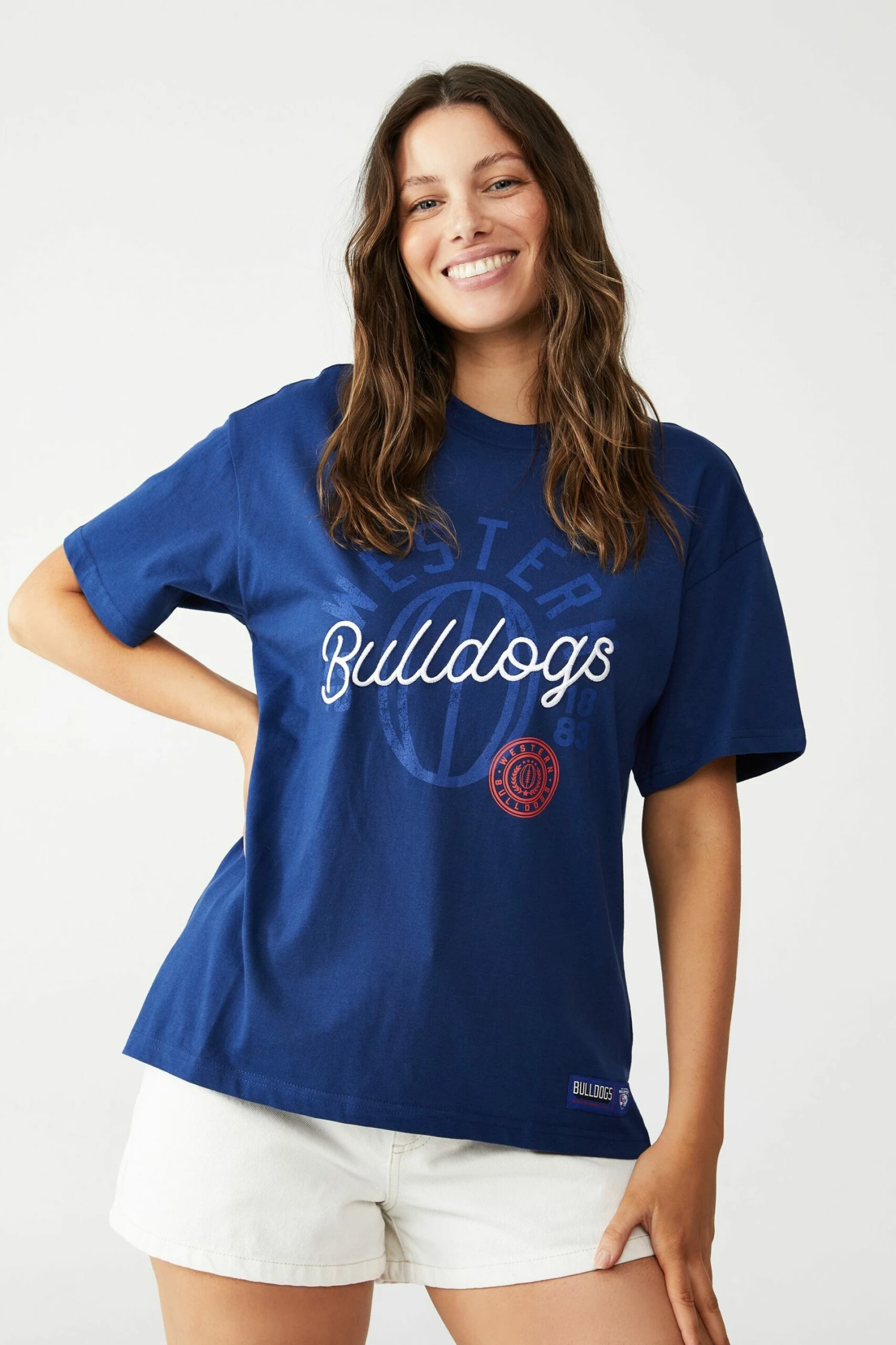 Afl Womens Embroidered Script Tee COLLINGWOOD 1 Afl Womens Embroidered Script Tee COLLINGWOOD