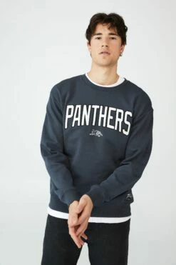 Nrl Mens Zig Zag Applique Crew PANTHERS -Mens Clothing Store 9630412 07 2