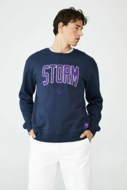 Nrl Mens Zig Zag Applique Crew PANTHERS