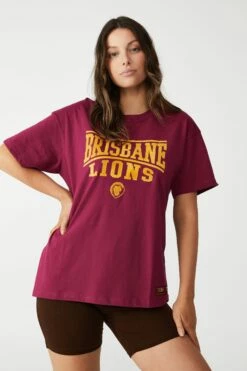 Afl Womens Distressed Flock Tee COLLINGWOOD -Mens Clothing Store 9630427 02 2