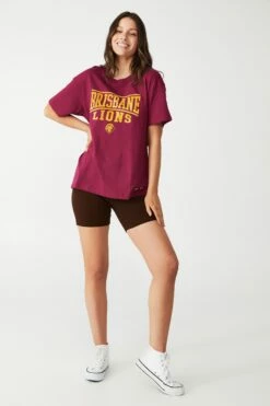 Afl Womens Distressed Flock Tee COLLINGWOOD -Mens Clothing Store 9630427 02 4