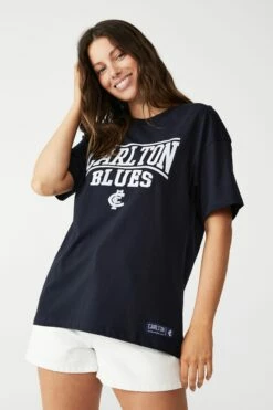 Afl Womens Distressed Flock Tee COLLINGWOOD -Mens Clothing Store 9630427 03 2