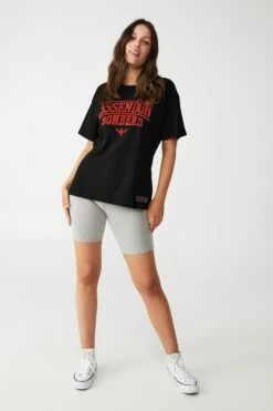 Afl Womens Distressed Flock Tee COLLINGWOOD -Mens Clothing Store 9630427 05 2