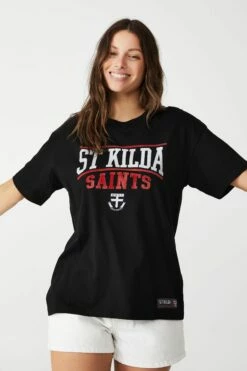 Afl Womens Distressed Flock Tee COLLINGWOOD -Mens Clothing Store 9630427 15 2