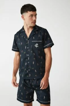Afl Adults Ss/Short Xmas Pj Set PORT ADELAIDE -Mens Clothing Store 9630433 03 2