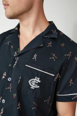 Afl Adults Ss/Short Xmas Pj Set PORT ADELAIDE -Mens Clothing Store 9630433 03 5