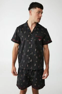 Afl Adults Ss/Short Xmas Pj Set PORT ADELAIDE -Mens Clothing Store 9630433 05 2