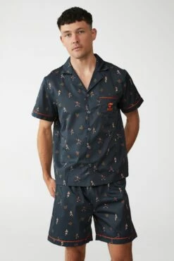 Afl Adults Ss/Short Xmas Pj Set PORT ADELAIDE -Mens Clothing Store 9630433 09 2