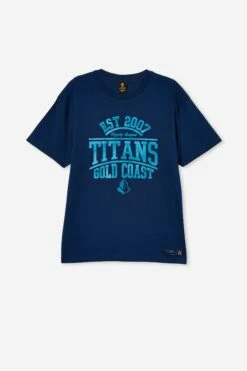 Nrl Mens Distressed Flock Tee TITANS -Mens Clothing Store 9630434 14 2