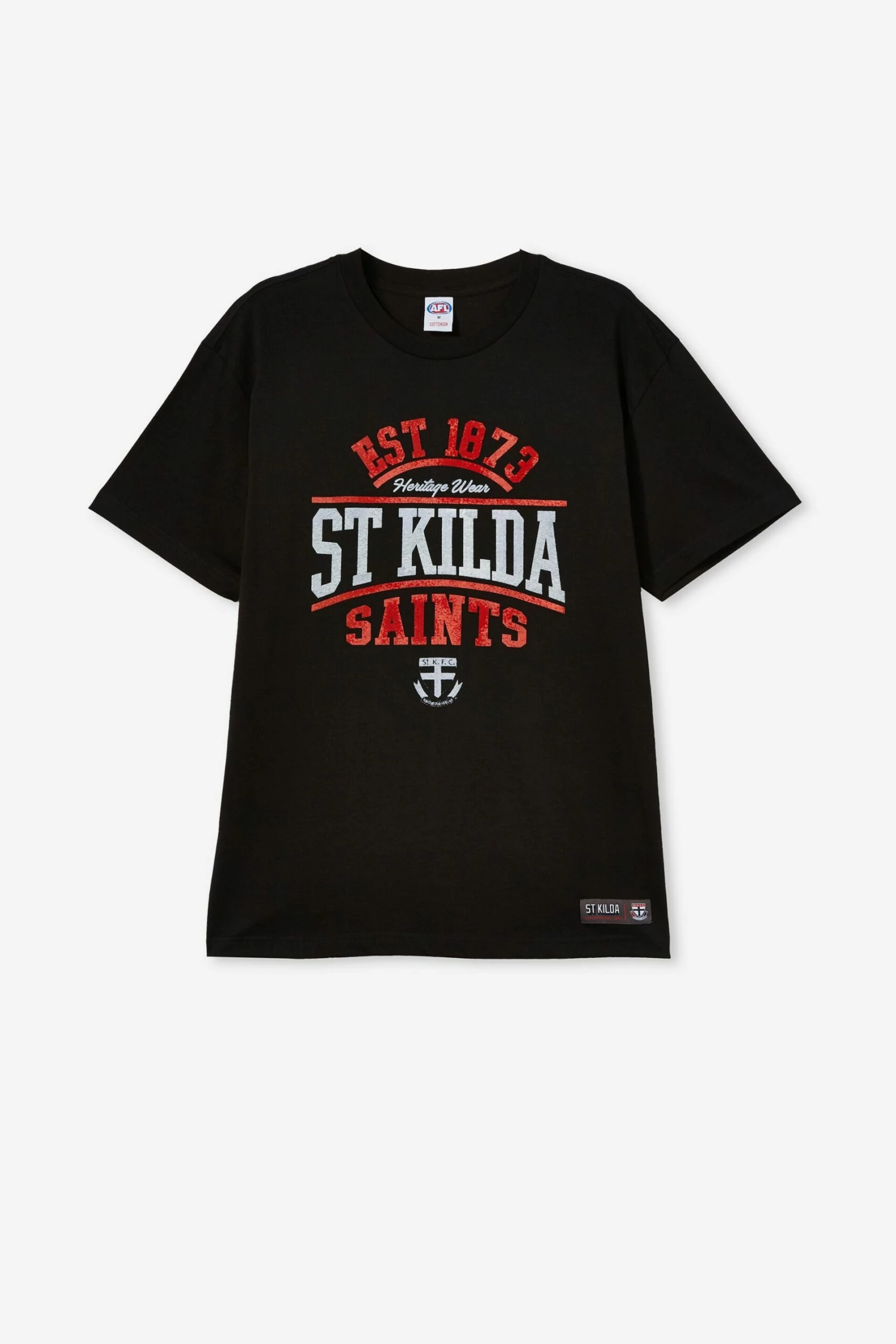 Afl Mens Distressed Flock Tee BRISBANE 4 Afl Mens Distressed Flock Tee BRISBANE - Image 4