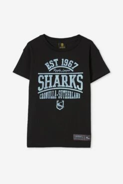 Nrl Kids Distressed Flock Tee SHARKS 18 Nrl Kids Distressed Flock Tee SHARKS -Mens Clothing Store 9630442 12 2
