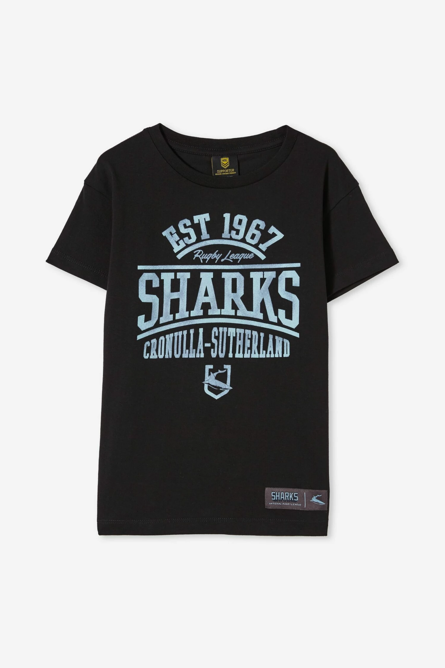 Nrl Kids Distressed Flock Tee SHARKS 3 Nrl Kids Distressed Flock Tee SHARKS - Image 3