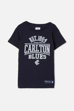 Afl Kids Distressed Flock Tee GEELONG -Mens Clothing Store 9630443 03 2 1