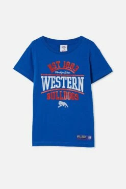Afl Kids Distressed Flock Tee GEELONG
