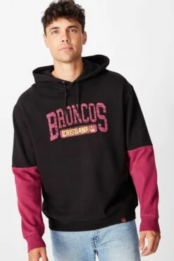 Nrl Mens Panel Hoodie BRONCOS