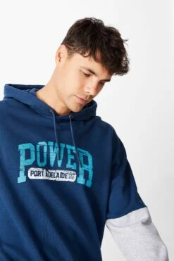 Afl Mens Panel Hoodie PORT ADELAIDE