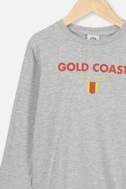 Afl Kids Graphic Long Sleeve GOLD COAST -Mens Clothing Store 9801374 08 1